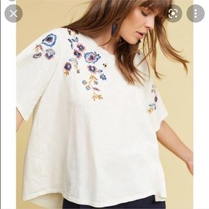 Akemi + Kin short sleeve embroidered top